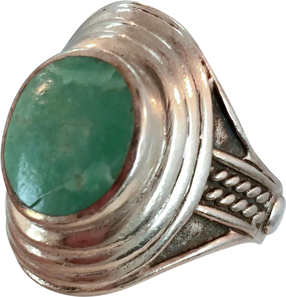 Amazonite Ring, Sterling Silver, Vintage Ring, Size - Jade (1018x1018), Png Download