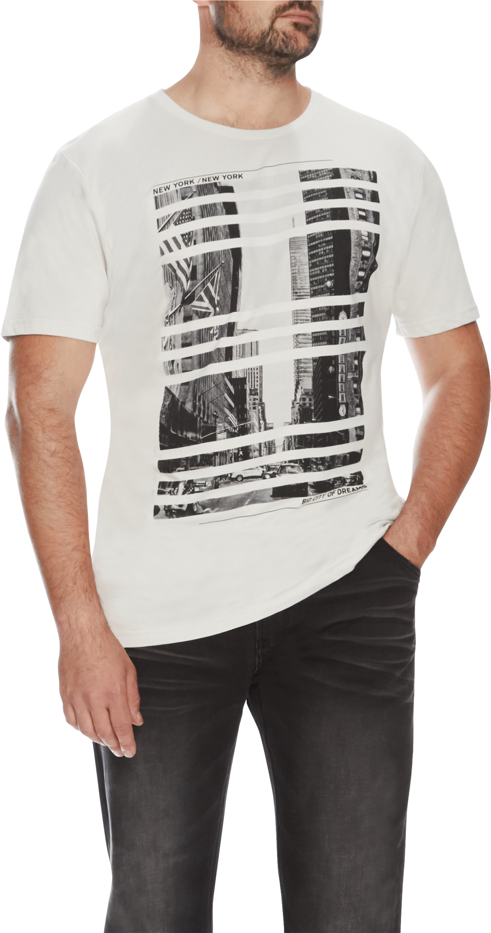 Stone City Grid Print Crew Tee - Doodle (3000x3000), Png Download