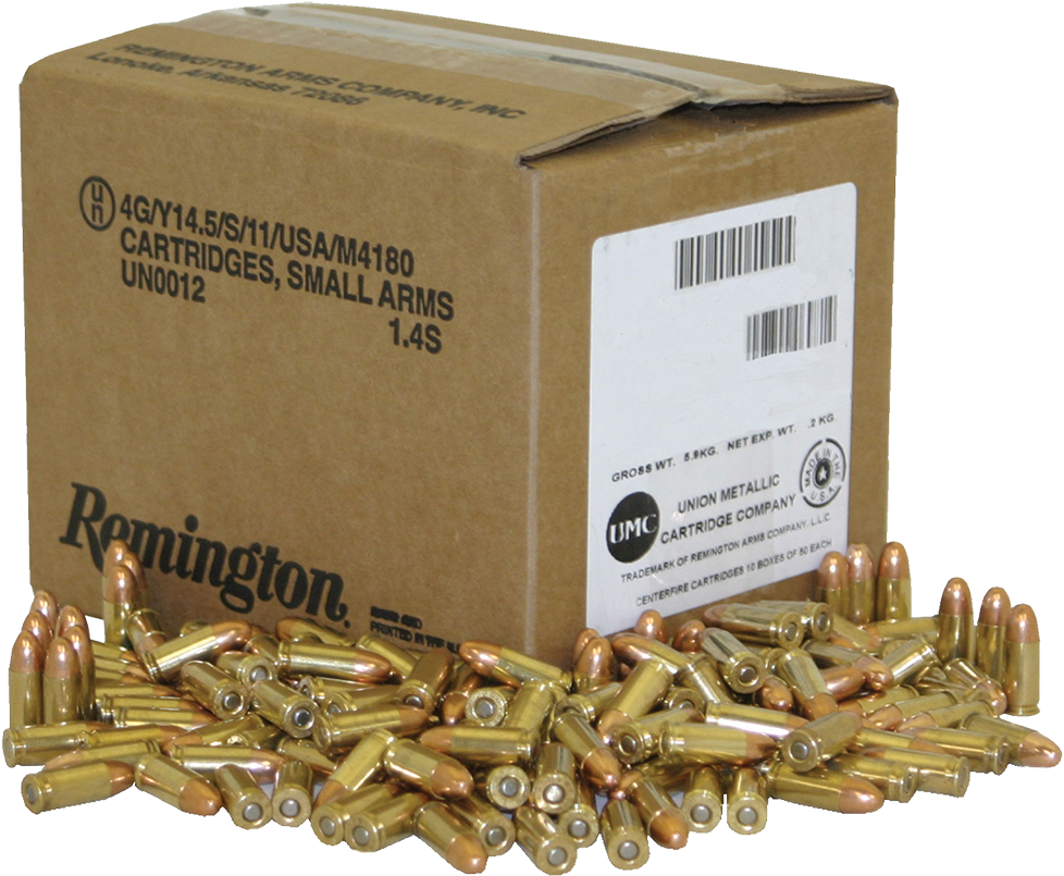 Remington 9mm Training Ammo (1000x1194), Png Download
