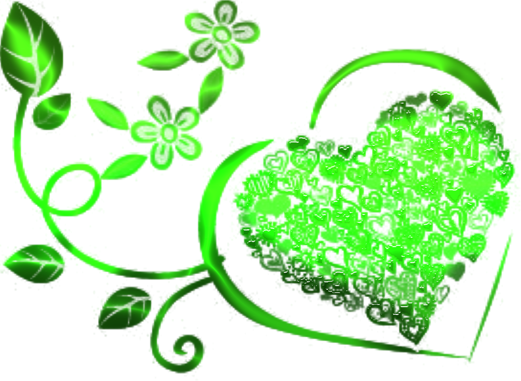 Green Heart By Madkan (1658x1212), Png Download