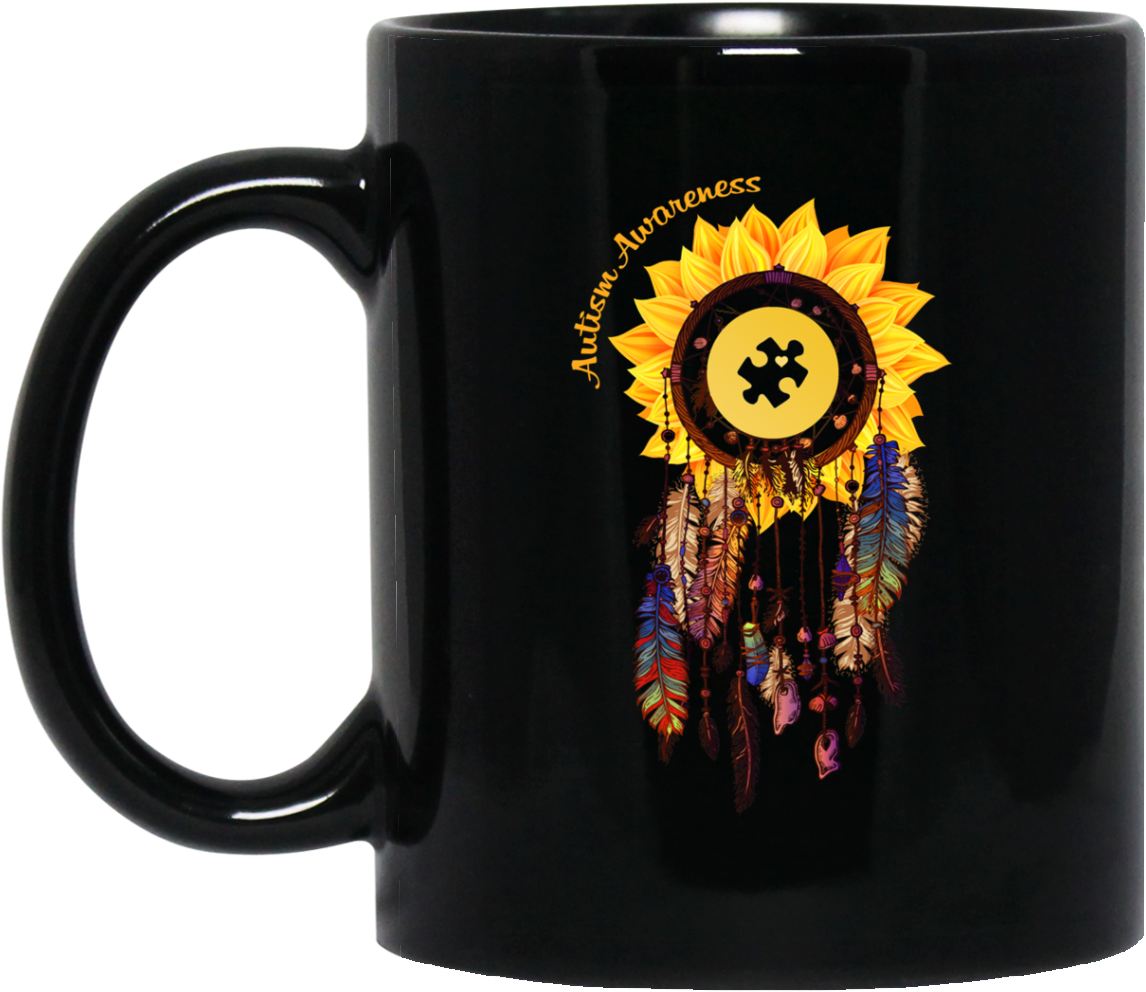 Autism Awareness Dream Catcher Sunflower Mugs - Sunflower Mugs (1155x1155), Png Download