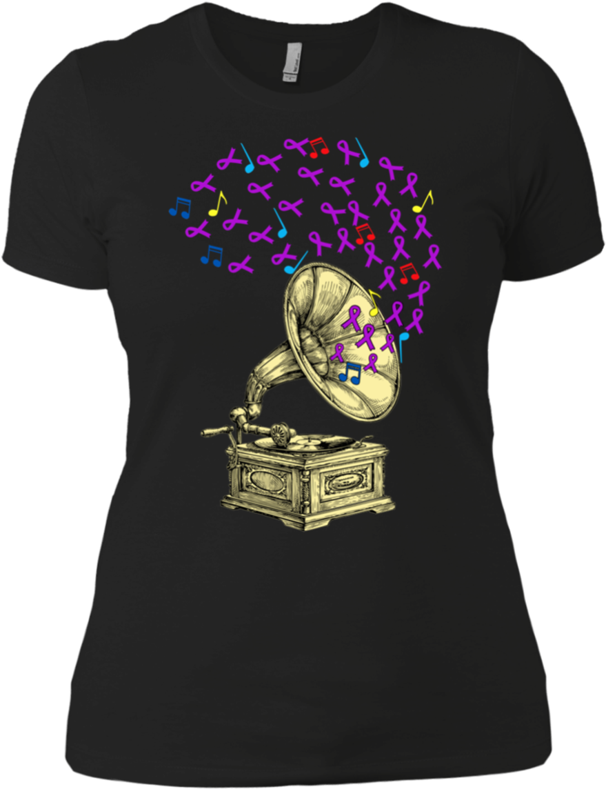 Gramophone Music Pancreas Awareness Shirt Boyfriend - T-shirt (1155x1155), Png Download