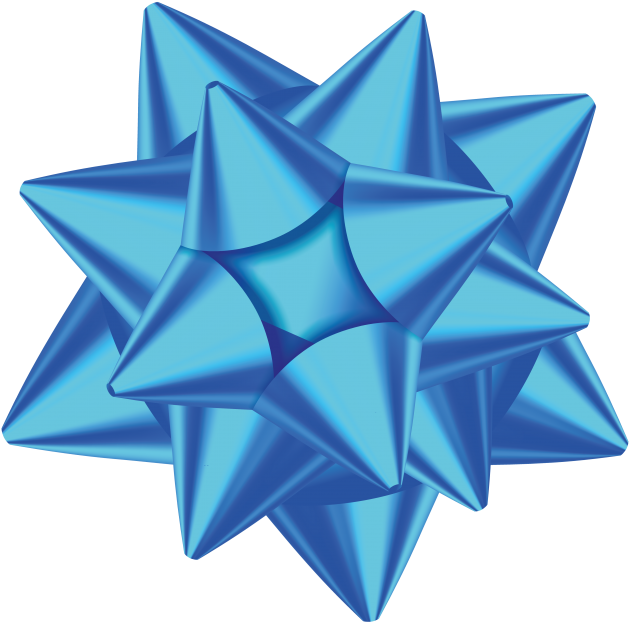 Gift Bow - Blue Gift Ribbon .png (866x650), Png Download