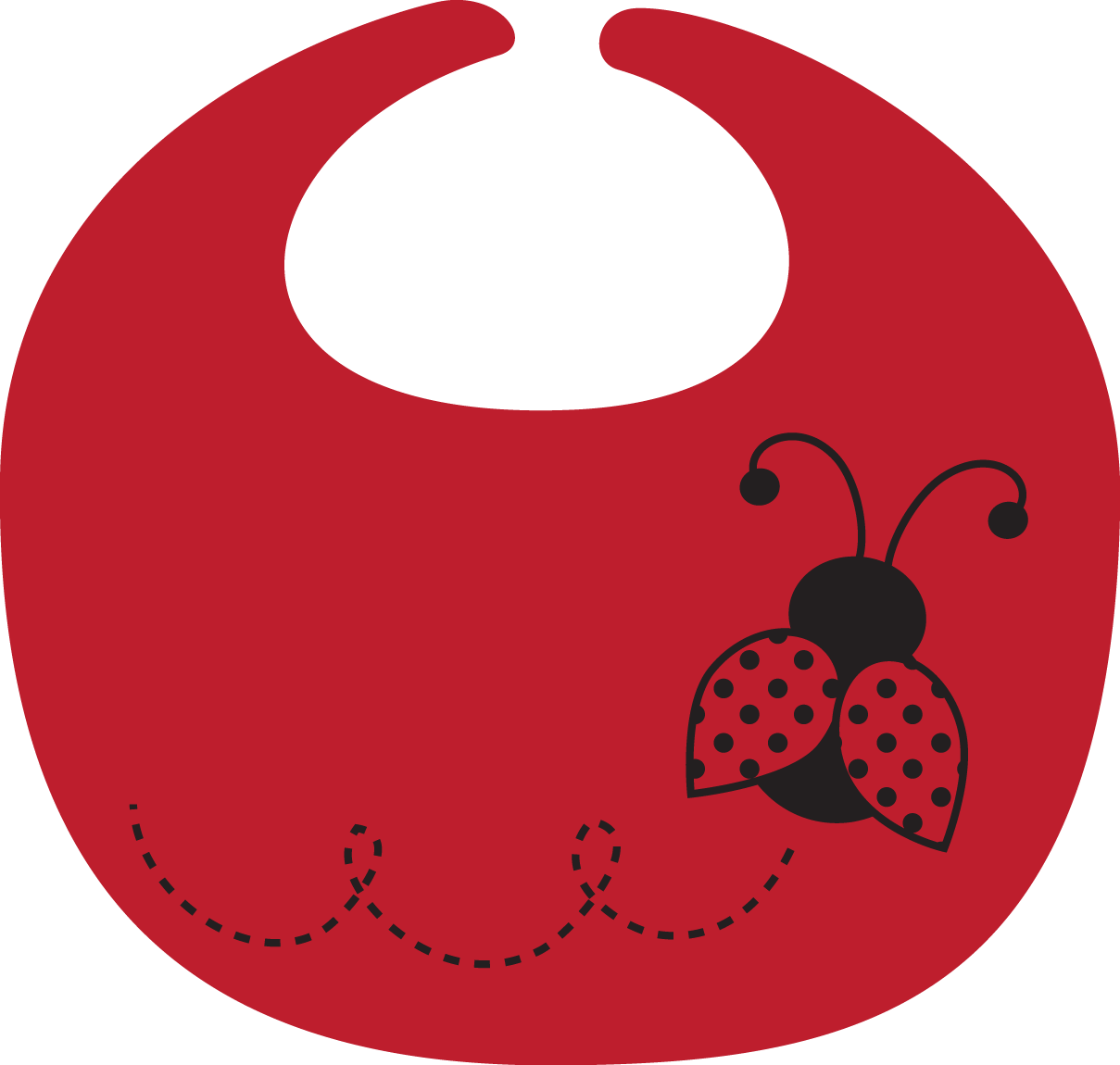 Baby Ladybug Clip Art - Baby Bib Clipart Red (1209x1150), Png Download