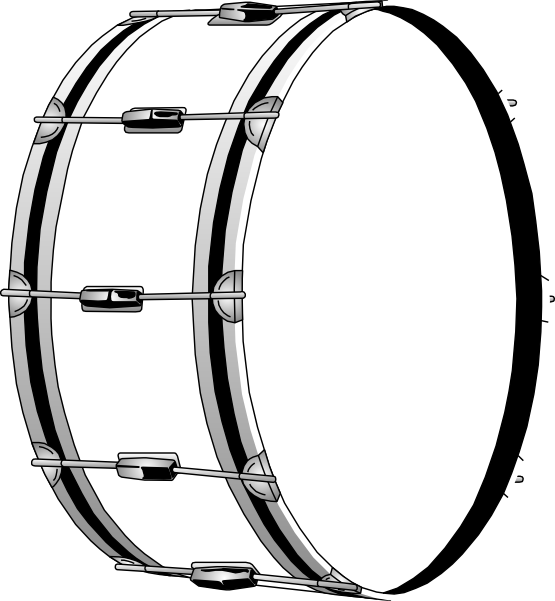 Jpg Black And White Stock Bass Drums Clip Art Drum - Bombo Dibujo (555x601), Png Download