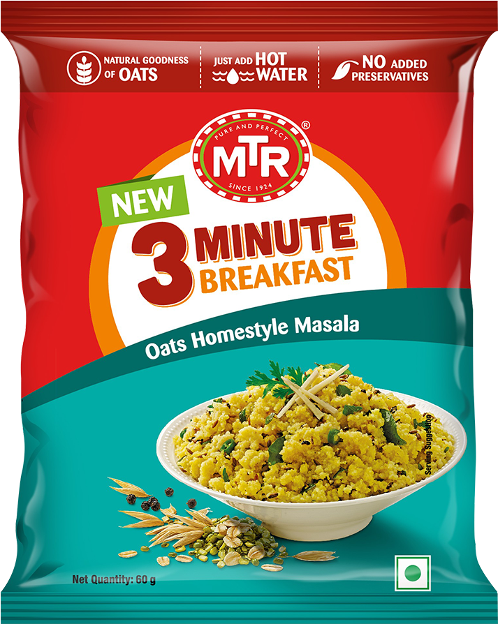 Mtr 3 Minute Masala Oats Pouch (1000x1000), Png Download