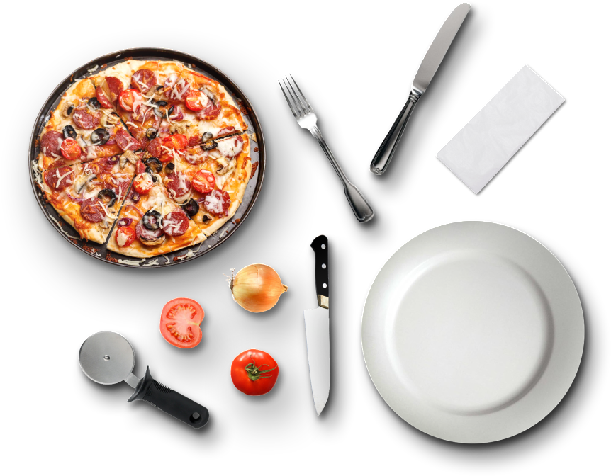 Various Pizza Cutlery - Garfo E Faca Pizza Png (1024x746), Png Download