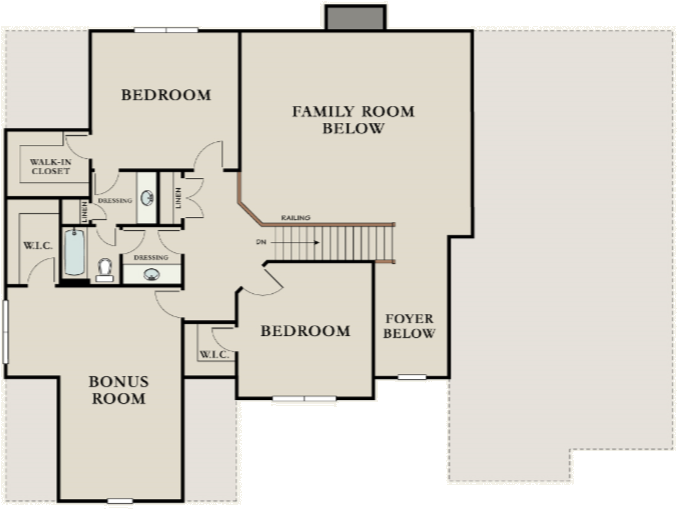 Ashley Second Floor Plan - Floor Plan (692x517), Png Download