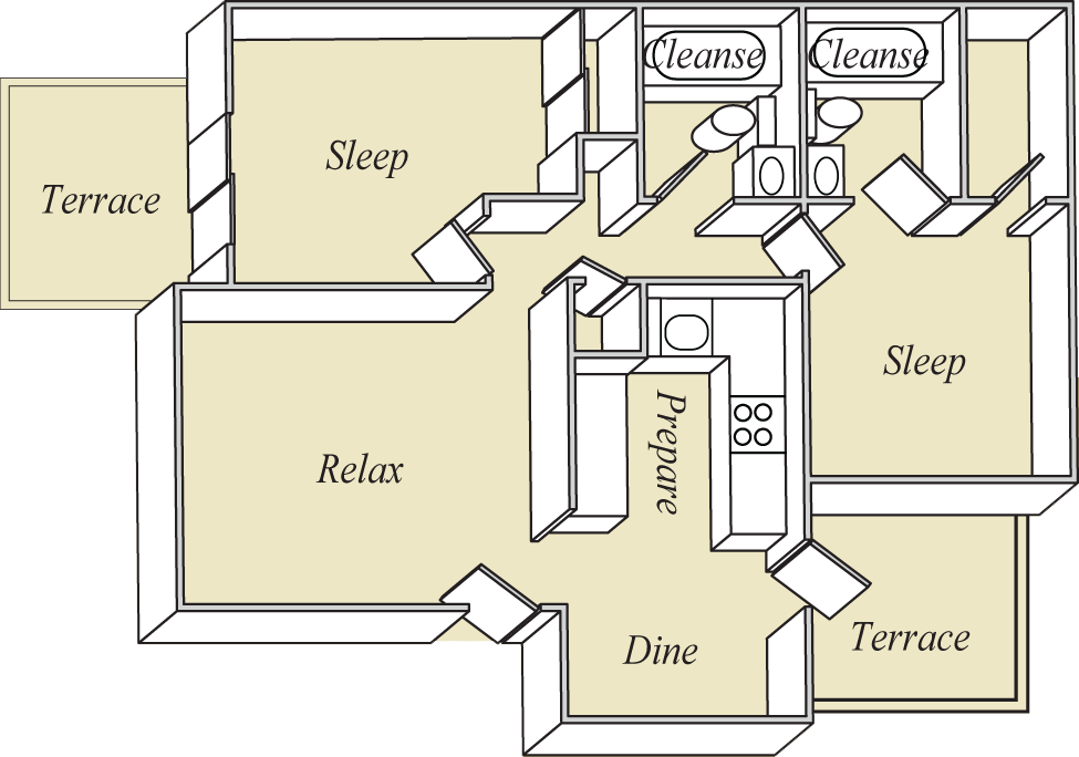 The Granite - Floor Plan (975x684), Png Download