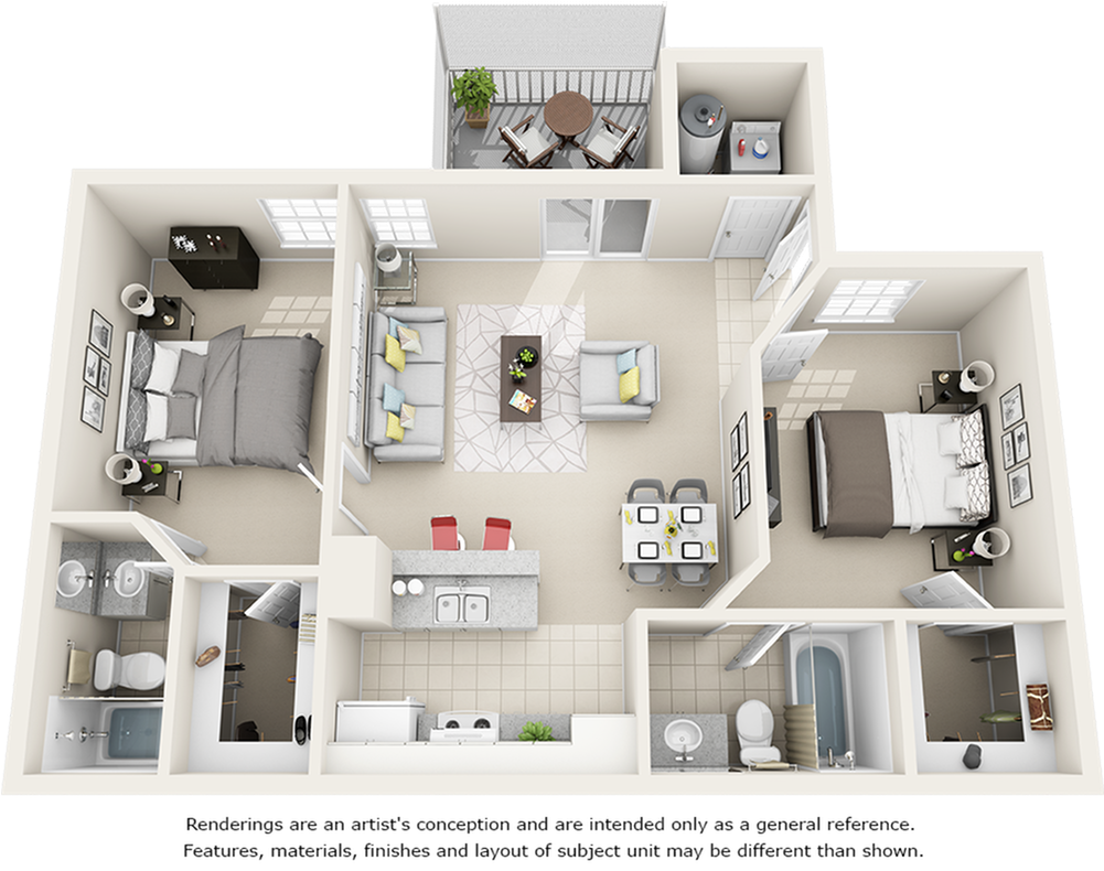 Boxwood With Premium Finishes Floor Plan - The Polos Apartments (1000x800), Png Download