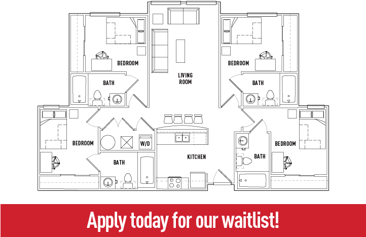 4 Bath E - Bathroom (755x510), Png Download