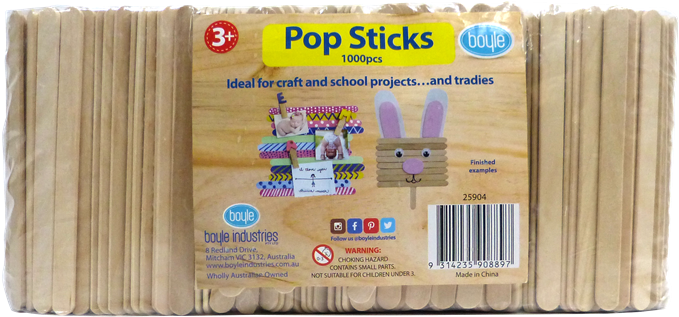 Boyle 1000 Piece Wooden Craft Pop Stick Set - Tagliatelle (800x800), Png Download