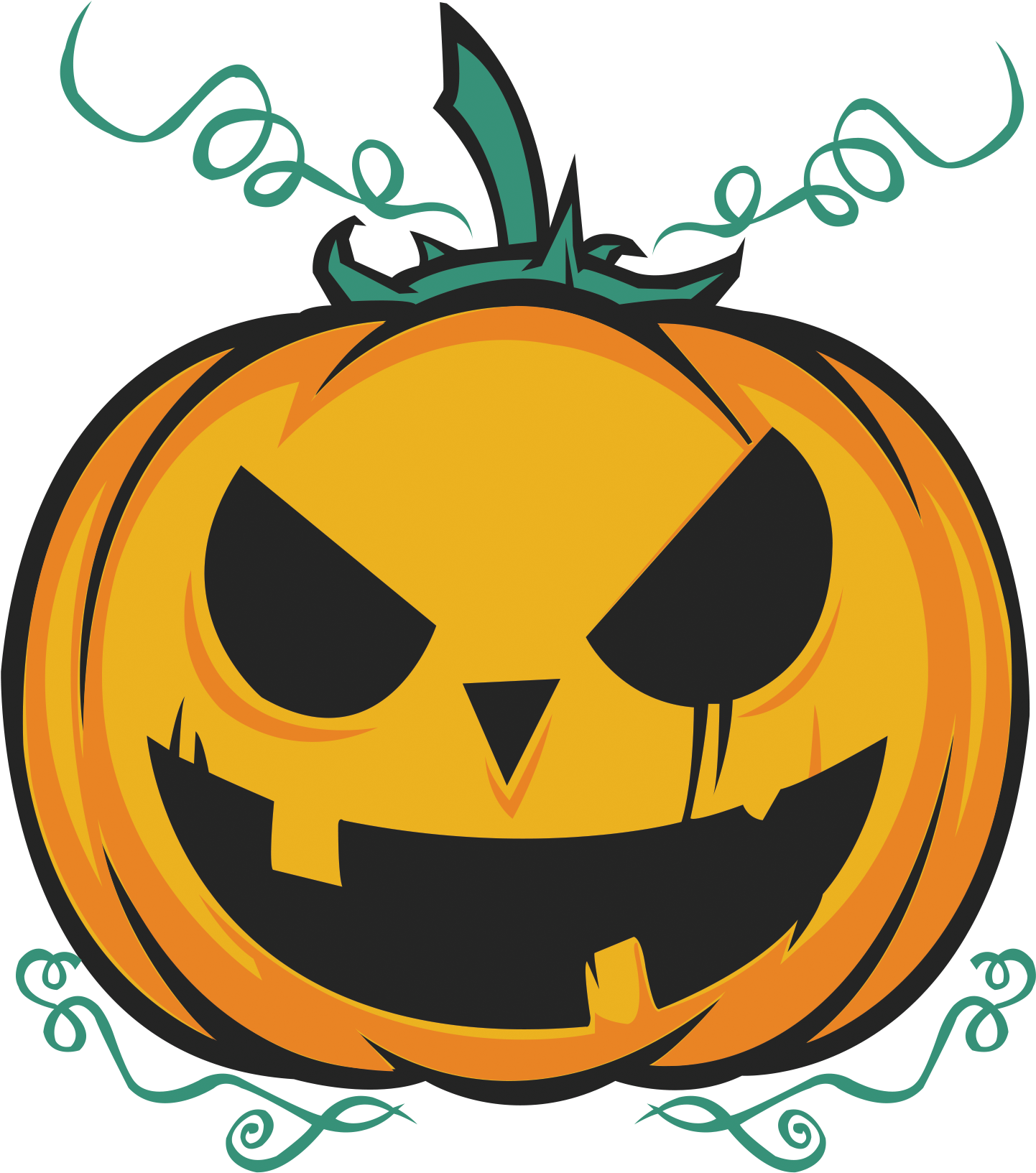 Download - Cartoon Scary Pumpkins (2048x2048), Png Download