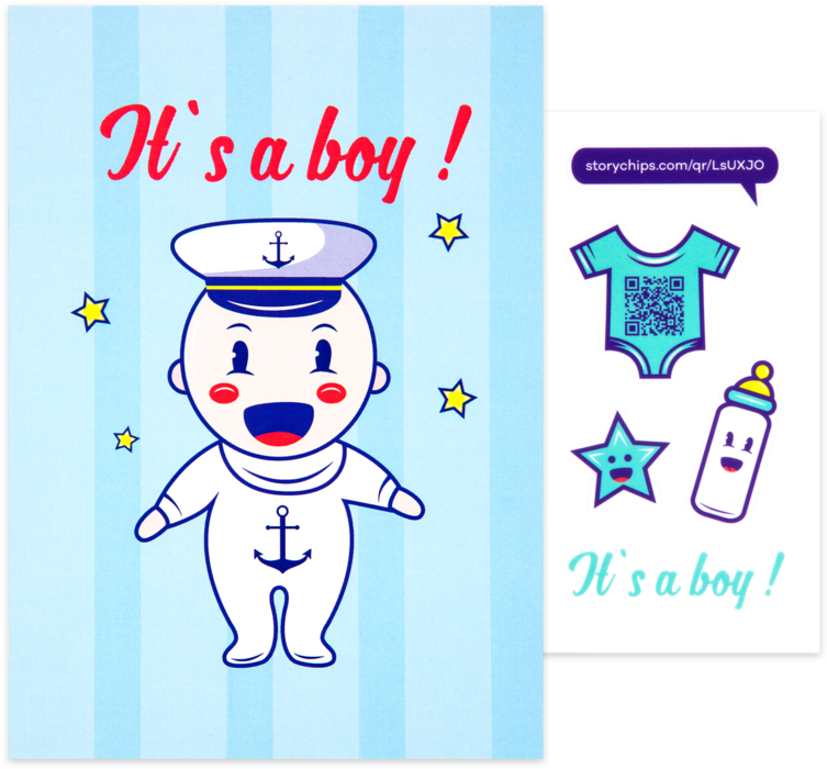 It's A Boy - Cartoon (800x800), Png Download
