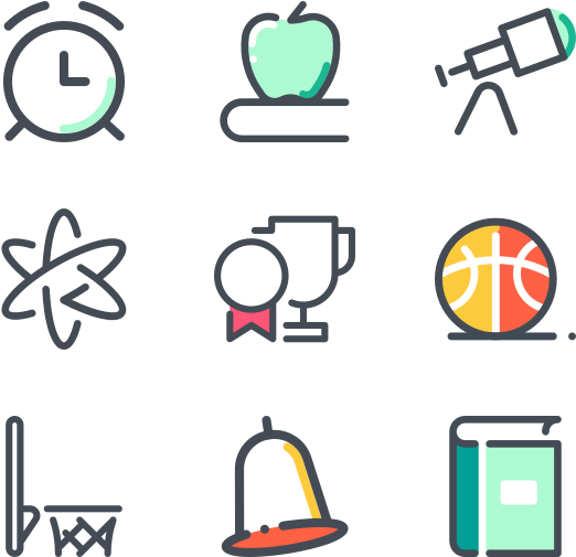 School - Two Tone Icons (600x564), Png Download