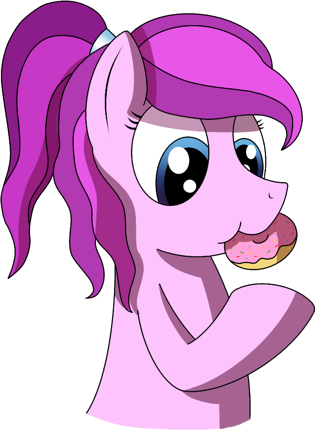 Cappie, Bust, Donut, Eating, Female, Food, Nom, Oc, - Cartoon (1000x1000), Png Download