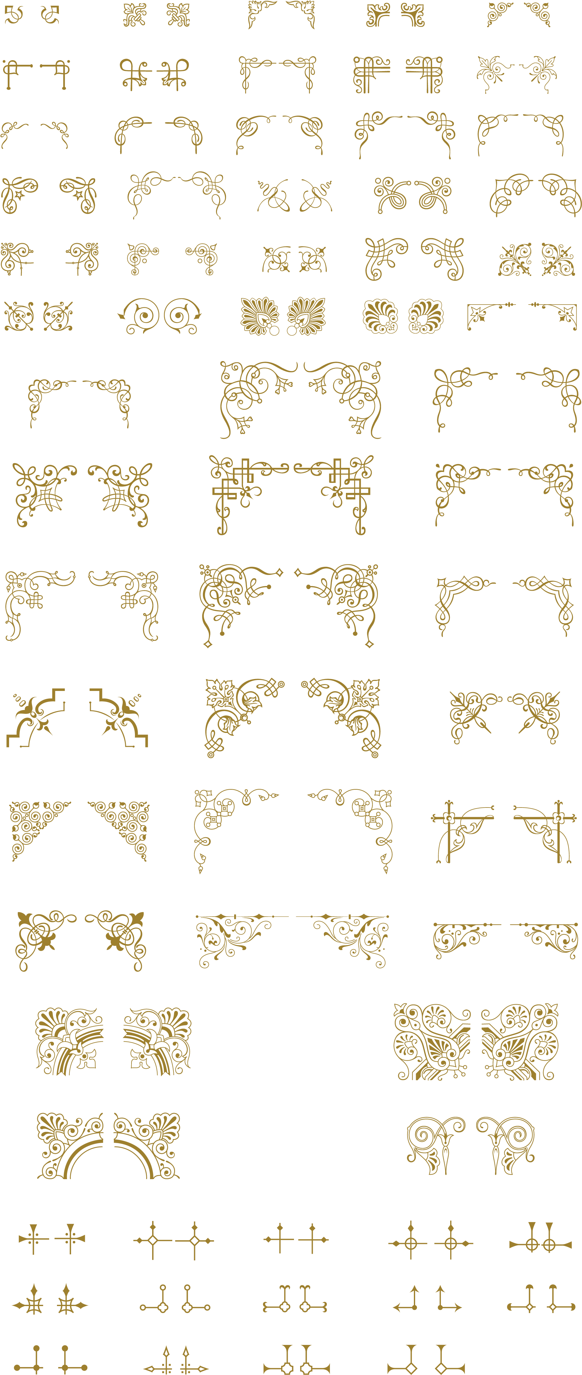 Essential Vintage Pack Ornaments Decorative Illustrations - Calligraphy (1920x4440), Png Download