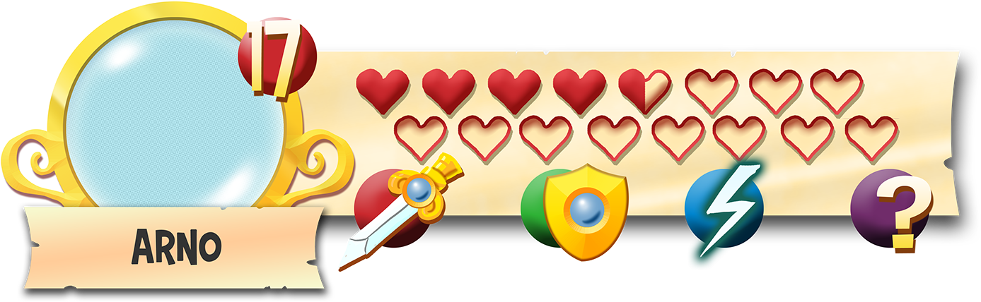 Video Game Pratice Design Research (life Bar - Heart (1400x429), Png Download