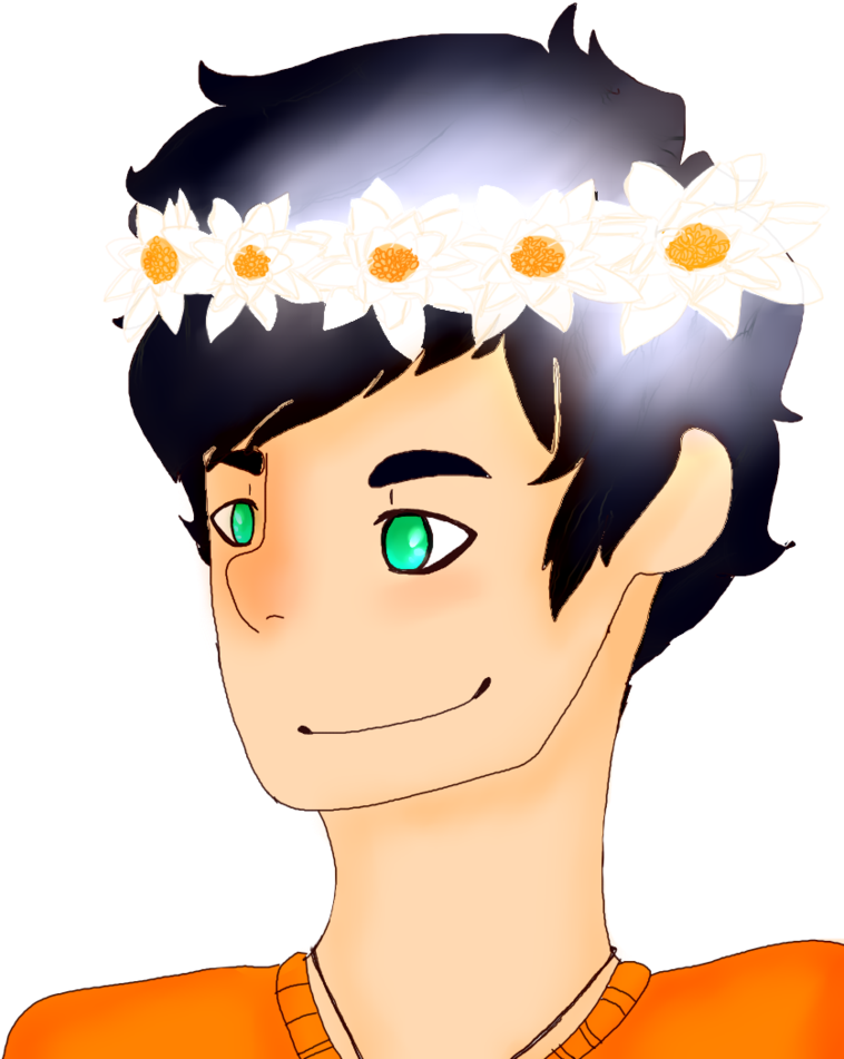 Percy Jackson Flower Crown By Owl-mom - Cartoon (758x951), Png Download