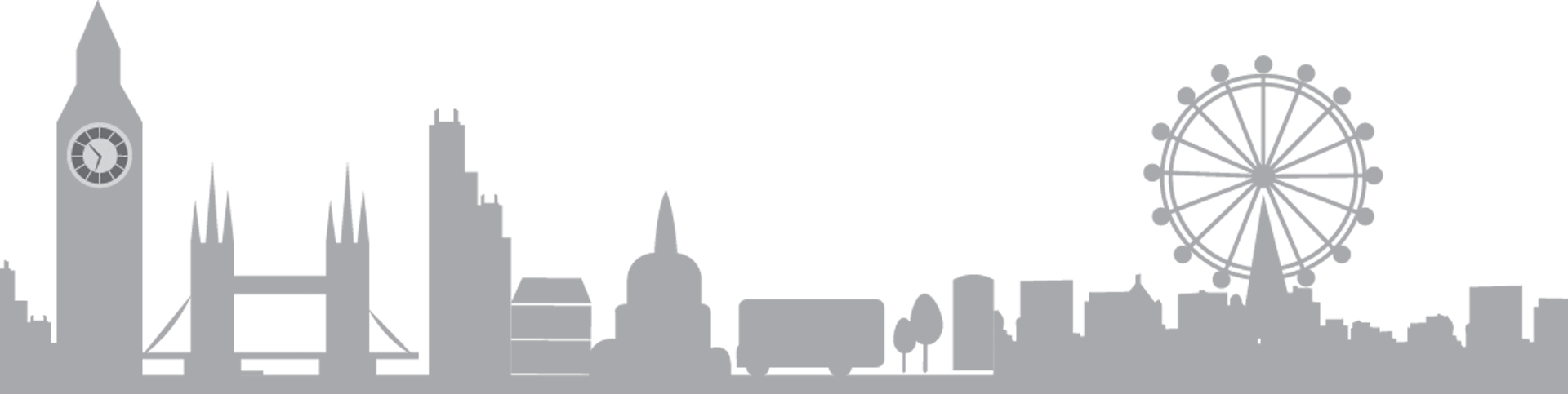 Grey London Footer 1920×483 - World Building Vector Png (1920x483), Png Download
