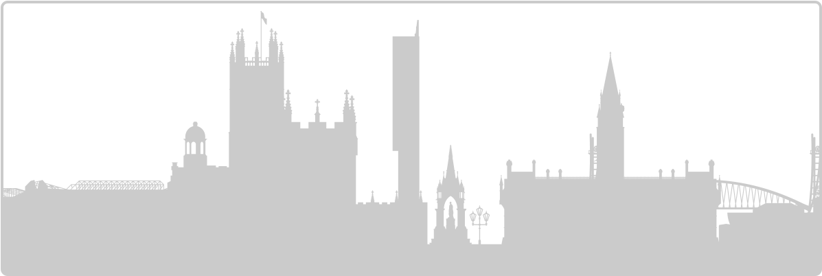 Manchester - Manchester Silhouette (1200x408), Png Download
