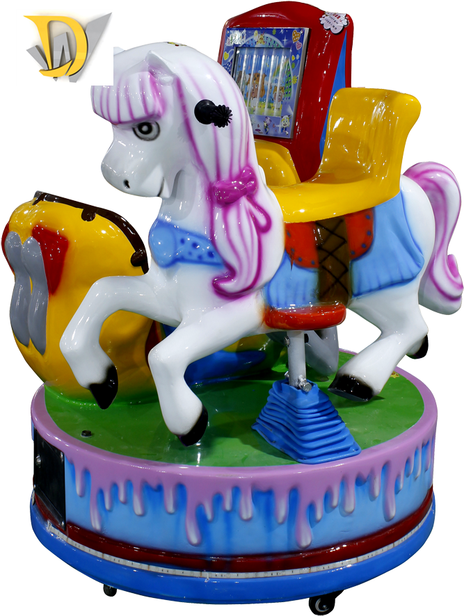 Mini Kids Jumping Amusement Park Ride On Horse Toy - Child Carousel (774x969), Png Download