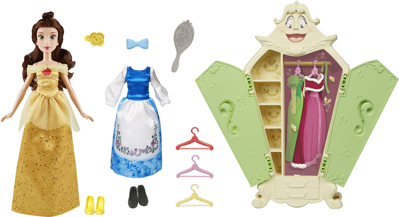 Disney Princess Belle's Wardrobe Set - Disney Princess Belle's Wardrobe Style Set (1350x766), Png Download
