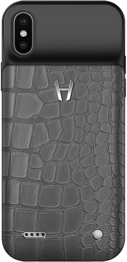 Iphone X Battery Case Grey Stainless Steel - Smartphone (720x960), Png Download