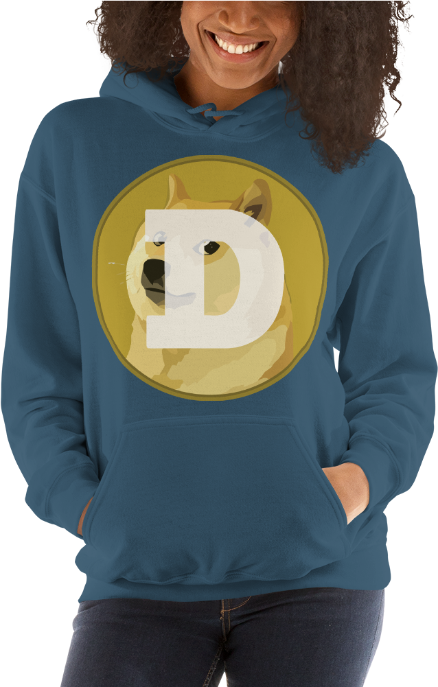 Dogecoin Women's Hooded Sweatshirt - Sweatshirt (1000x1000), Png Download