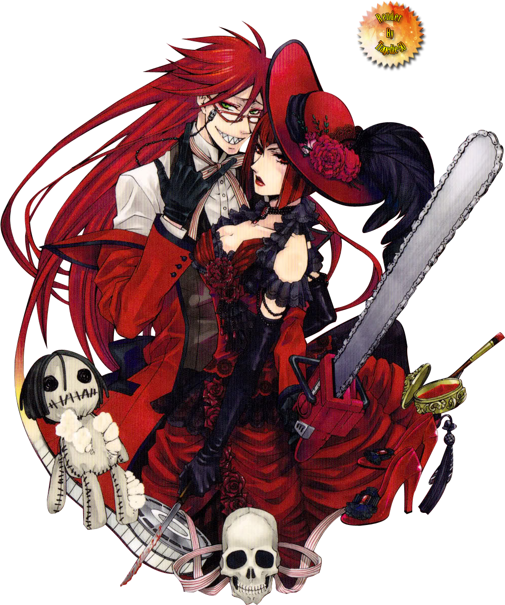Is This Your First Heart - Black Butler Grell (1076x1263), Png Download