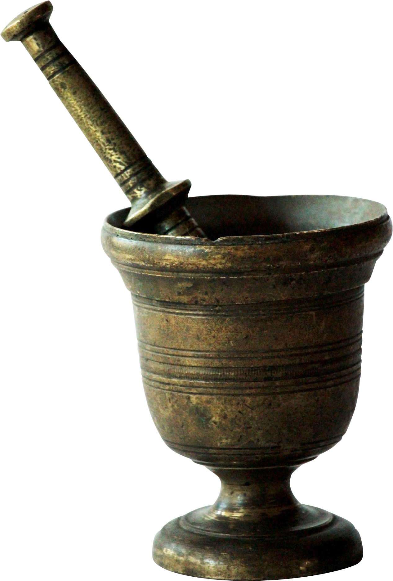 18th Century Antique Brass Apothecary Mortar And Pestle - Mortar And Pestle (1871x1871), Png Download