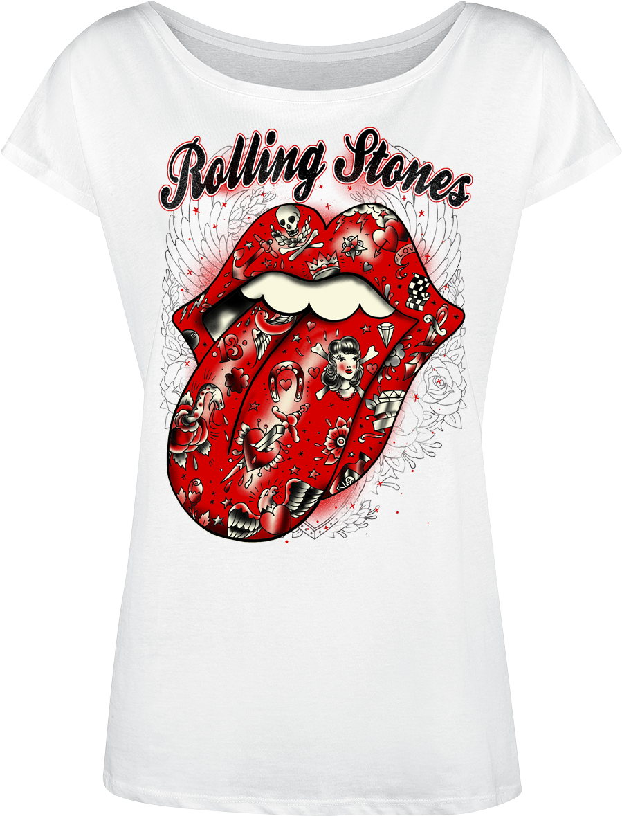 Null Tattoo Flash Tongue White T-shirt 369802 Zvoswbm - Camisetas De Los Rolling Stone (913x1200), Png Download