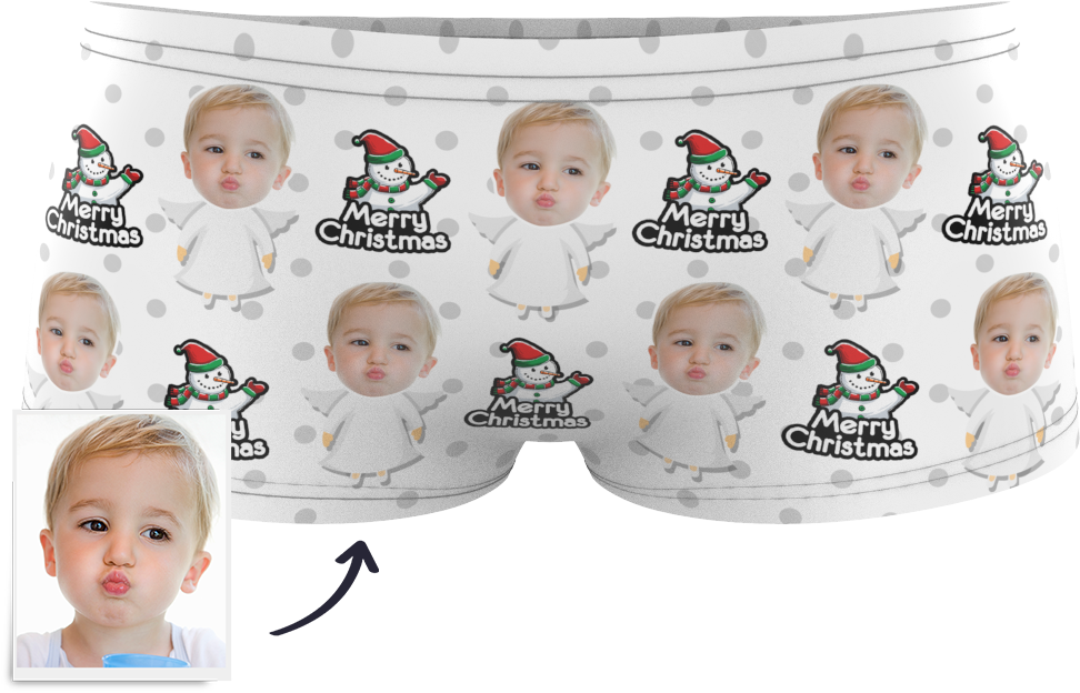 Christmas Angel Kids Custom Face Boxer Briefs - Toddler (1000x1000), Png Download