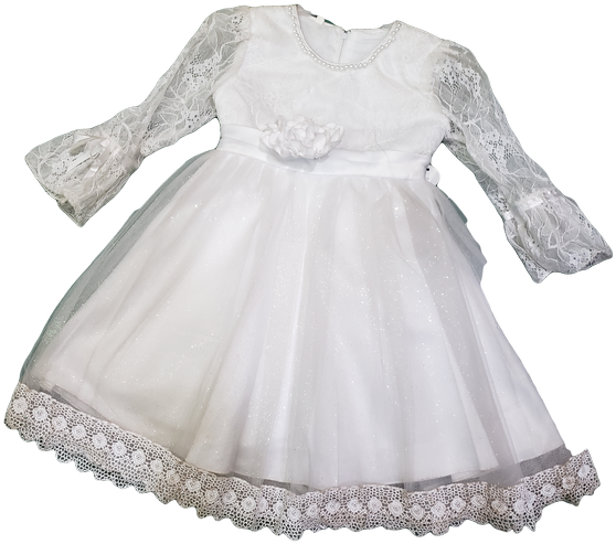 White Dress With Pearl Bottom Edge - Cocktail Dress (604x806), Png Download