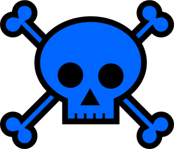 Picture Royalty Free Skulls - Blue Skull Clip Art (600x514), Png Download