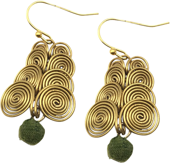Golden Swirls Norse Bead Earrings - Earrings (555x555), Png Download