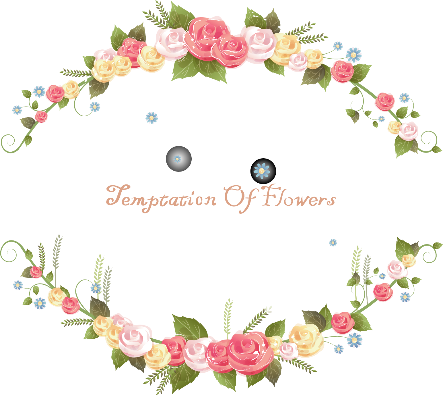 Korean Clipart Korean Border - Flores En Arco Png (1544x1375), Png Download