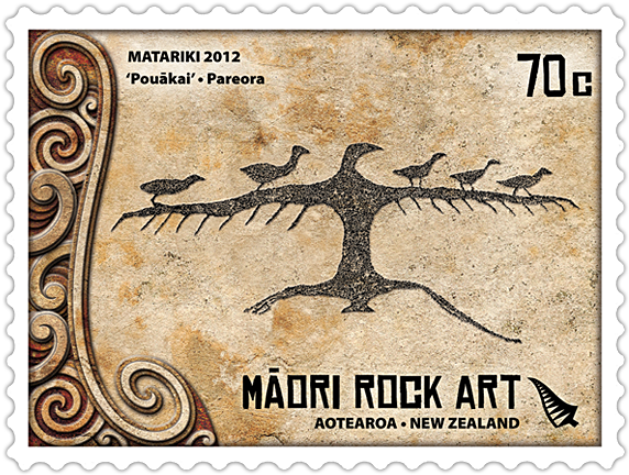 Maori Rock Art - Maori Stamps (600x600), Png Download