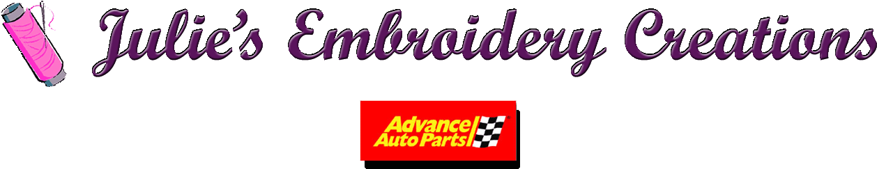 Julie's Embroidery Creations - Advance Auto Parts (1300x294), Png Download