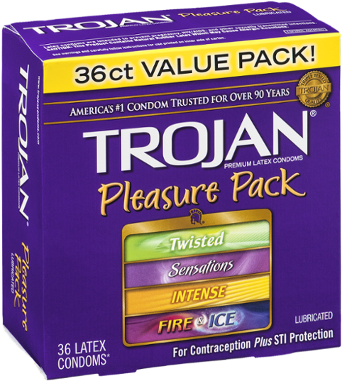 Trojan Pleasure Pack Lubricated Premium Latex Condoms - Trojan Condoms (600x600), Png Download