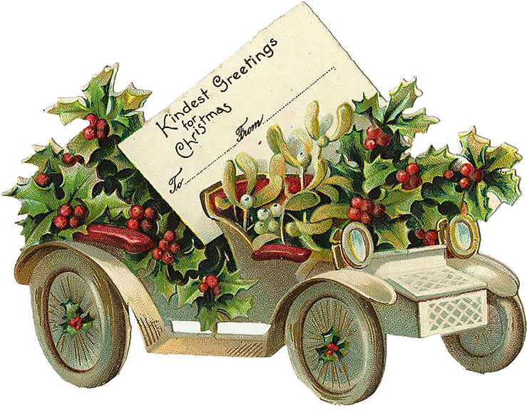 Png Vintage Christmas (750x579), Png Download