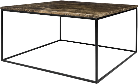 Marmer Salontafel Vierkant Zwart (600x600), Png Download