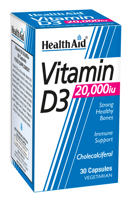 Ha 0020 801228 Vitamind3 20000iu 30 Tabs Pshop Rgb - Health Aid Vitamin B12 (700x700), Png Download