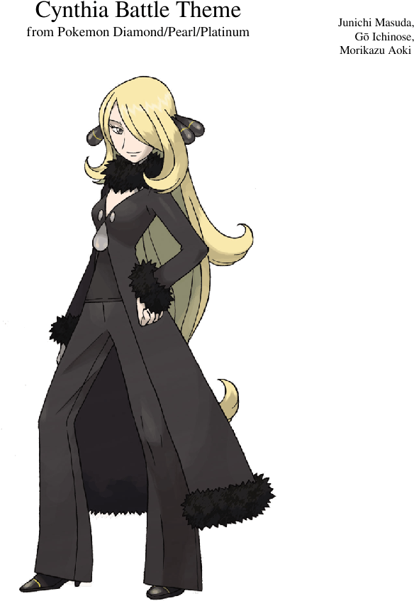 Cynthia Battle Theme - Female Pokemon Gym Leaders (850x1100), Png Download