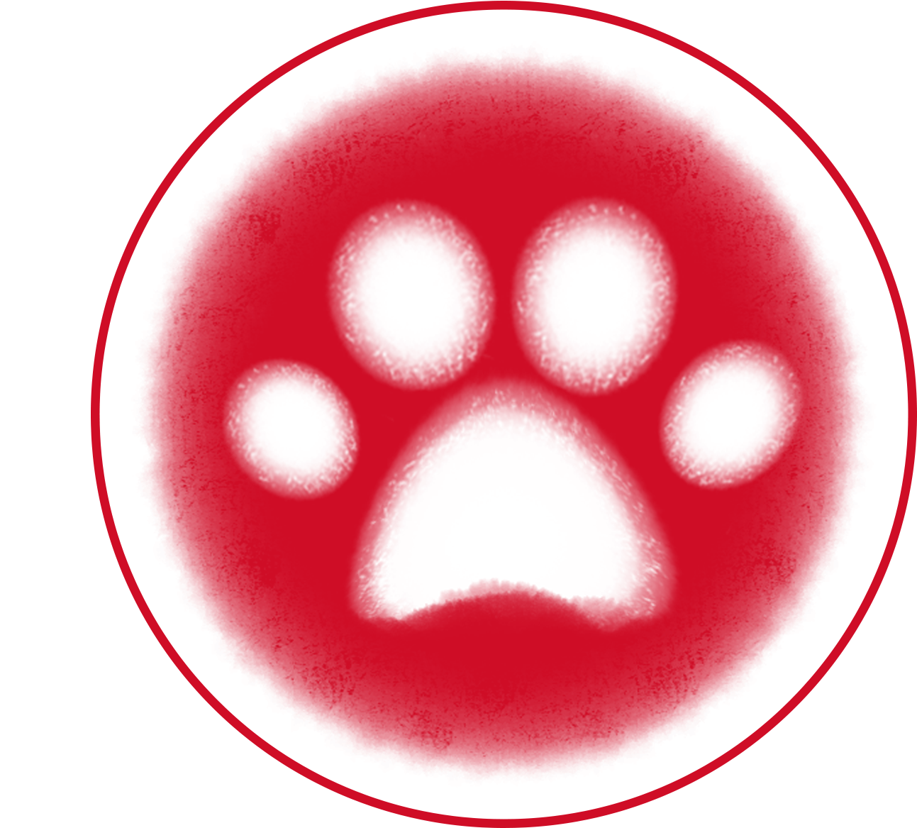 Sceau Empreinte De Patte D'animal Rouge Chien Png Et - Circle (2000x2000), Png Download