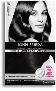 Precision Foam Colour 2n Luminous Natural Black - John Frieda Black Hair Dye (185x300), Png Download