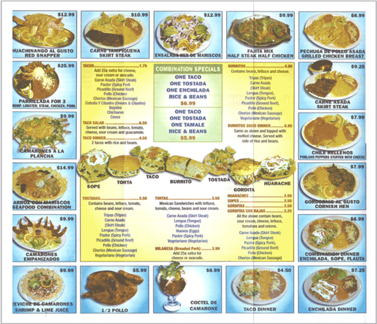 Restaurant El Ranchito - Menu (990x660), Png Download