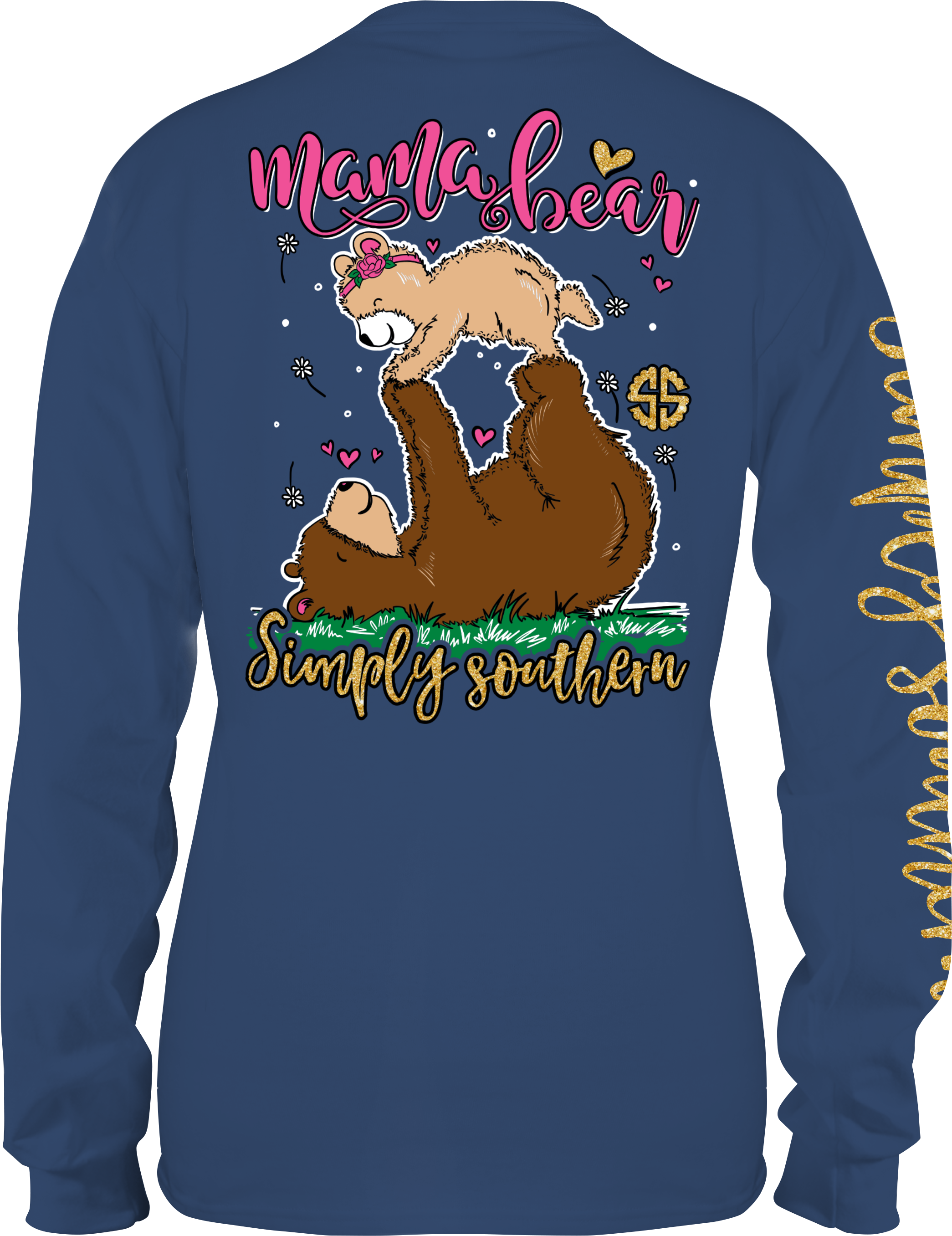 'mama Bear With Baby Bear' Long Sleeve Tee By Simply - Simply Southern Long Sleeve Shirts (2423x2820), Png Download