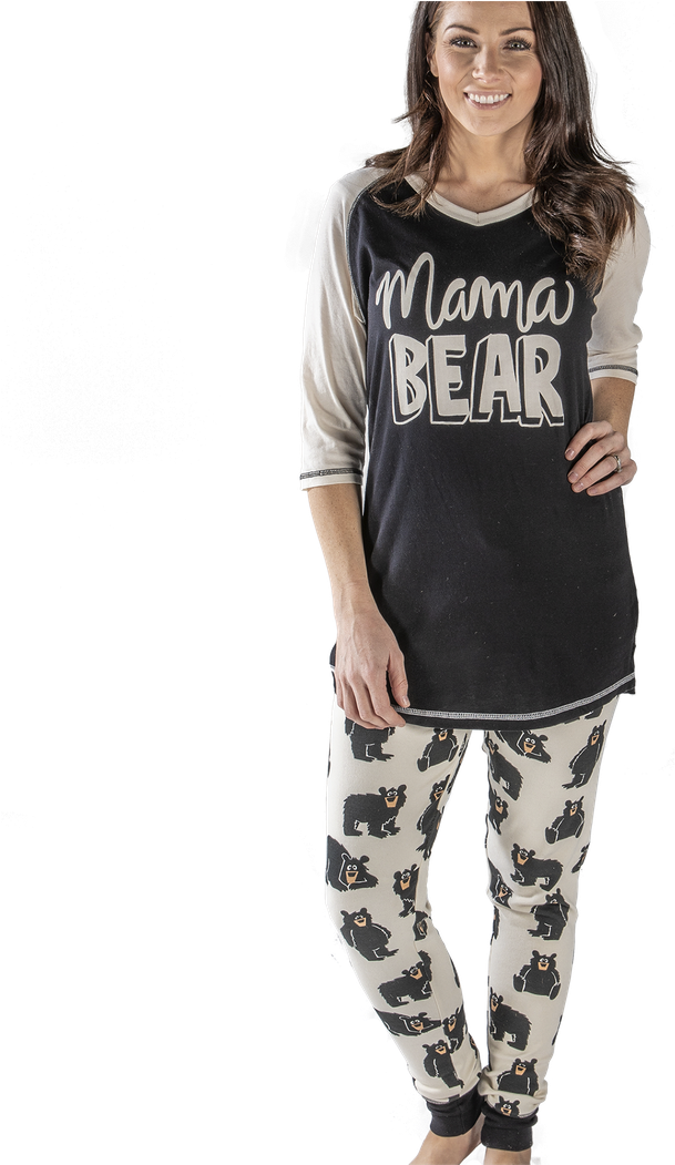 Mama Bear - Pajamas (863x1050), Png Download