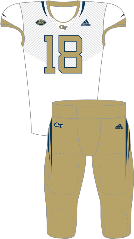 Georgia Tech 2018 White Blue Uniform - Frankreich Trikot 2010 Away (490x833), Png Download